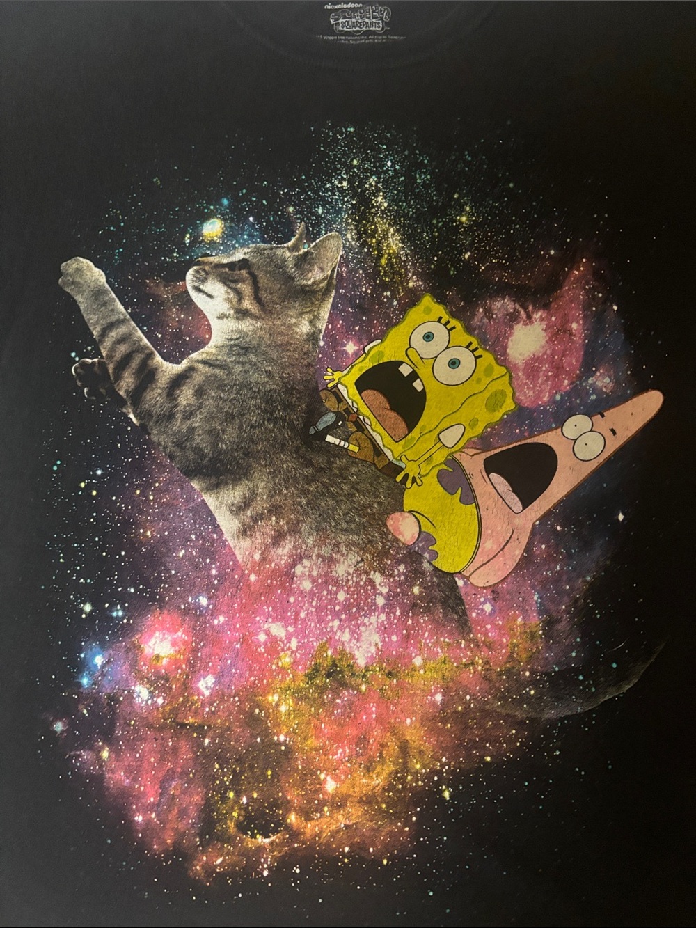 Nickelodeon 2015 SpongeBob SquarePants Patrick Graphic Tee L Unisex Kidcore Cats